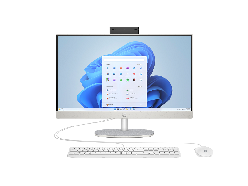 HP 23.8-inch All-in-One 24-cr0032l PC, Intel Core i5-1334U, 13th Generation (up to 4.6 GHz), 8 GB DDR4-3200 MT/s, 512 GB PCIe® NVMe™ M.2 SSD (White)
