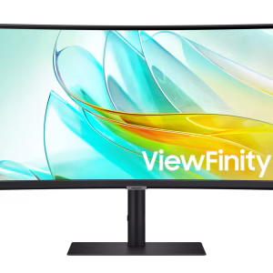 Samsung S65VC 34-Inch UWQHD Curved Monitor, Height/Tilt/Swivel Adjustable, Built-in Camera, Speaker, Black - LS34C650VAMXUE
